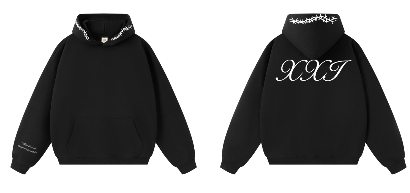 XXI Black Thorned Hoodie – XXI Clothing XXI Black Thorned Hoodie – XXI Clothing